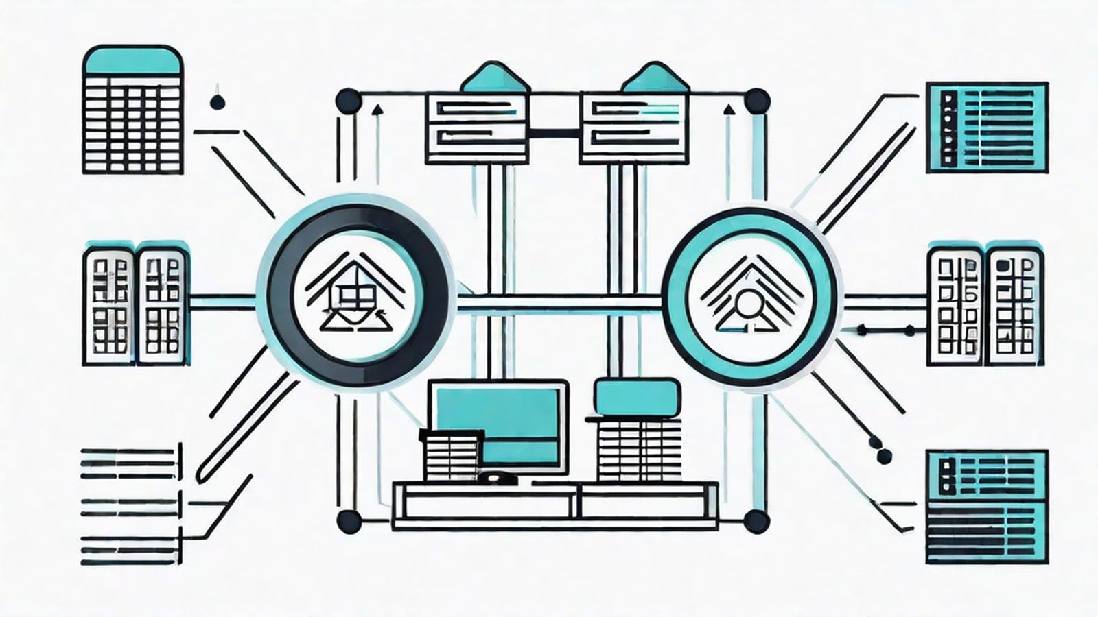 Database architecture diagram with query optimization annotations